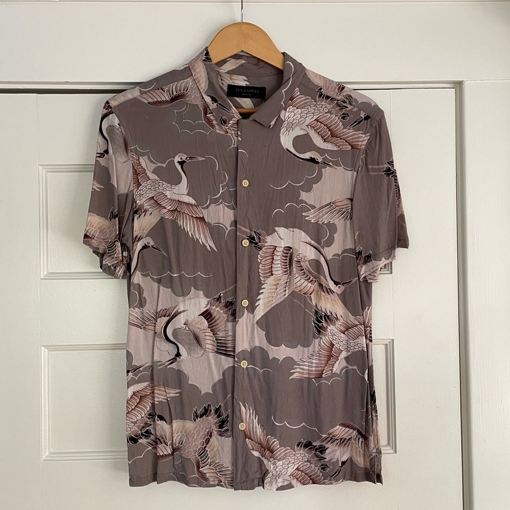 Allsaints viscose button-up shirt